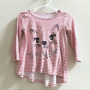 EUC CAT PRINT STRIPPED L/S SHIRT sz 2T